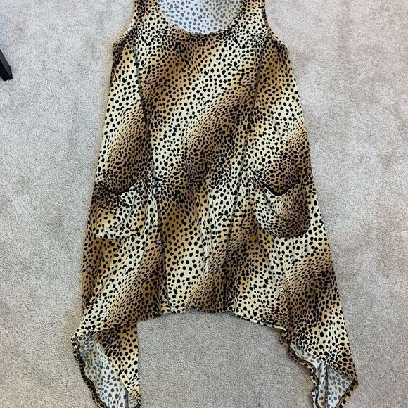 𝅺JOSEPH Ribkoff leopard print sleeveless asymmetrical blouse top Sz 10 NWOT - Picture 6 of 12